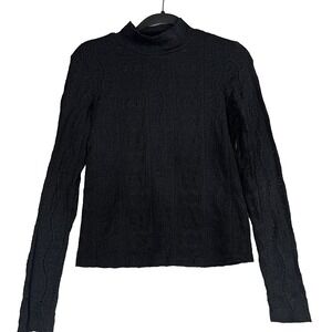 Anthropologie Women's Sweater Turtleneck Pullover XS Solid Black